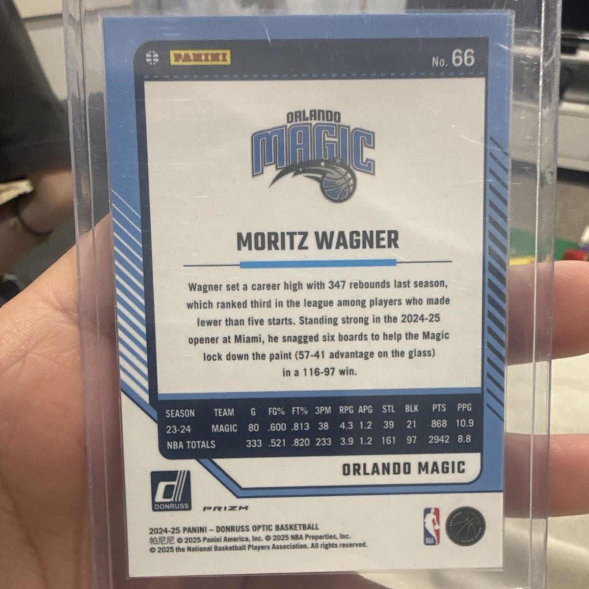 Panini Donruss Optic 2024 25 Moritz Wagner Prizm #66 Orlando Magic1