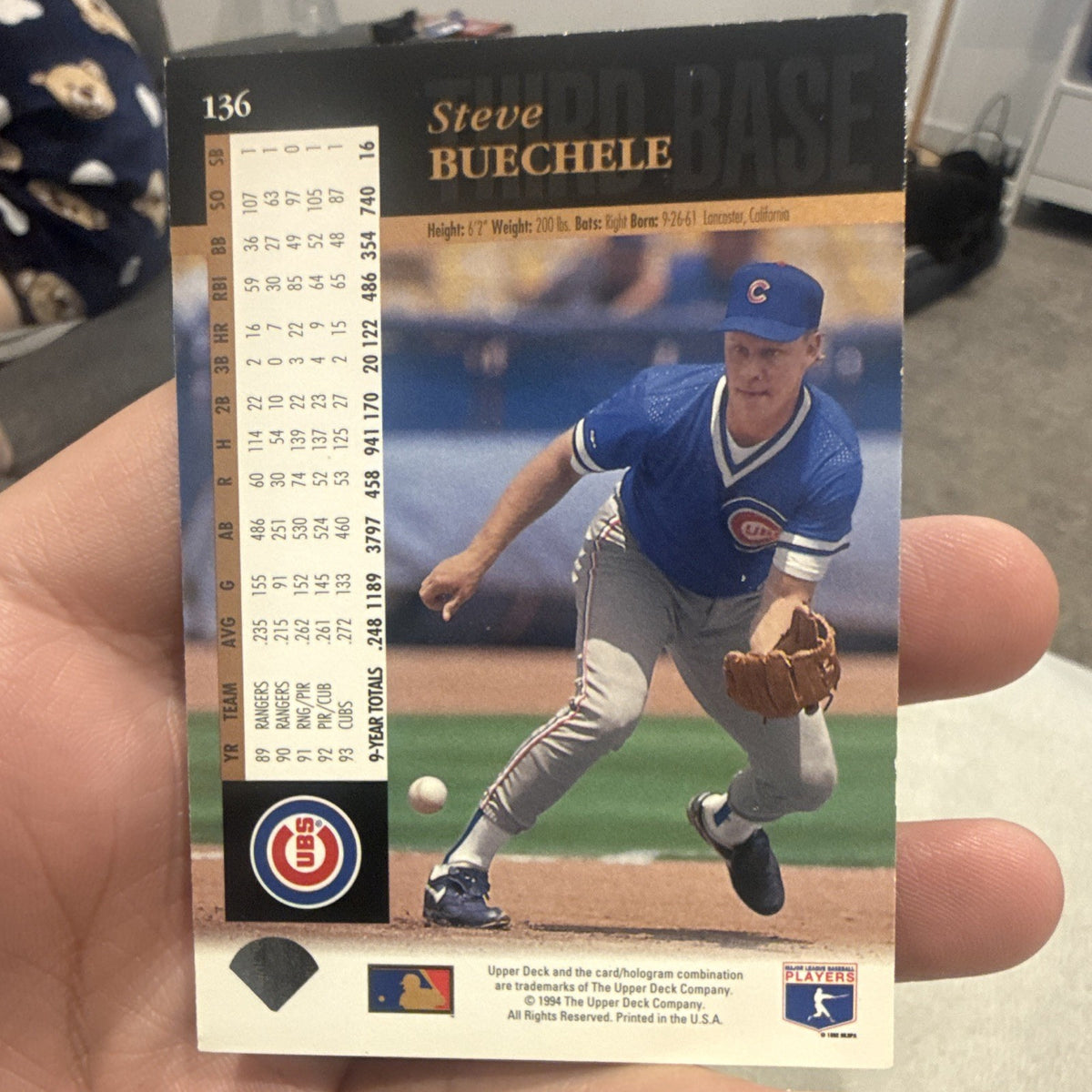 Upper Deck 1994 Collector's Choice Base Set Steve Buechele Chicago Cubs #1361