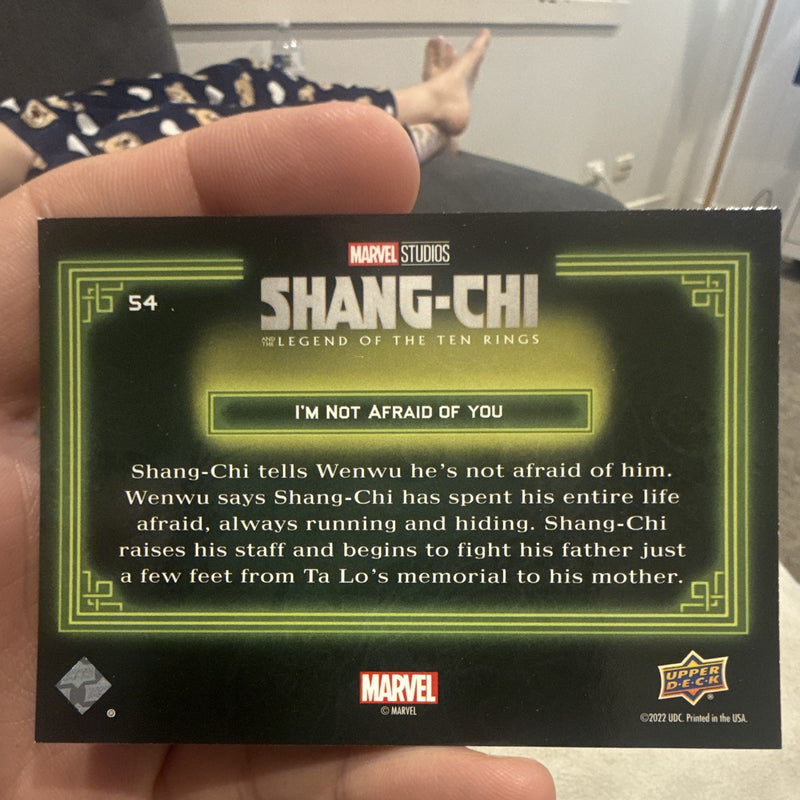 Upper Deck Marvel Shang Chi Base 2022 Card #54 I'M NOT AFRAID OF YOU1