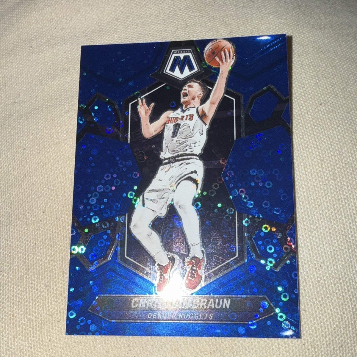 Panini 2023 24 Mosaic Christian Braun Blue Parallel #168 84/85 Denver Nuggets3