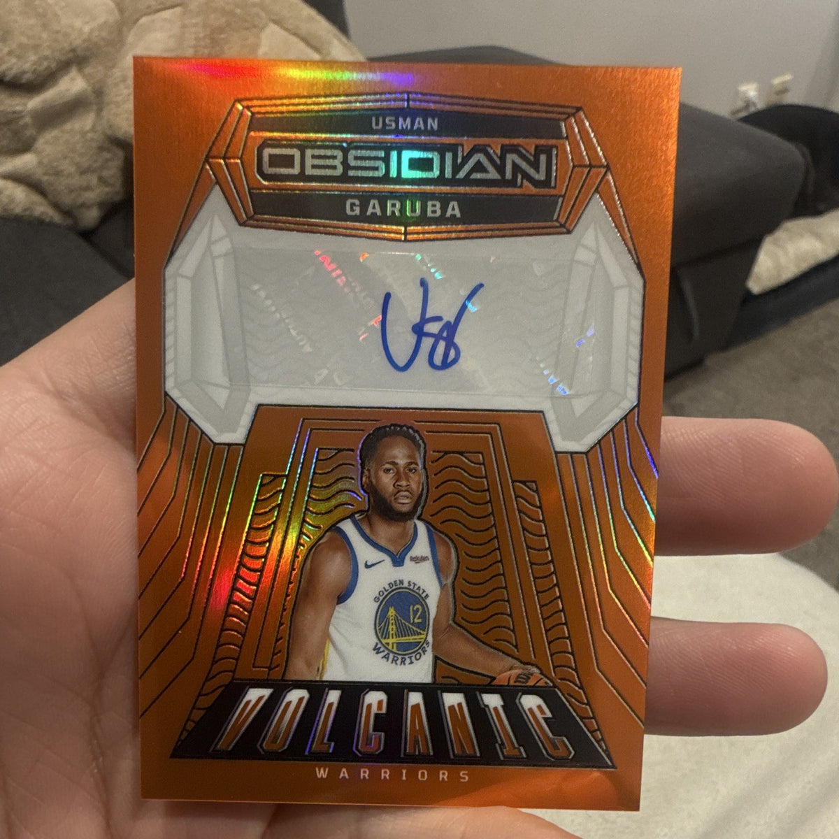 Panini Usman Garuba Volcanic Autographs Obsidian VS-GAB Auto 20/750