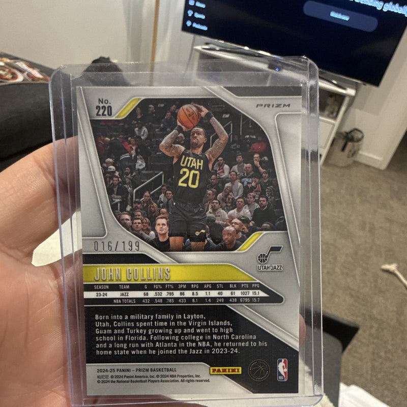 Panini Prizm 2024 25 John Collins Utah Jazz #220 Parallel 016/1991