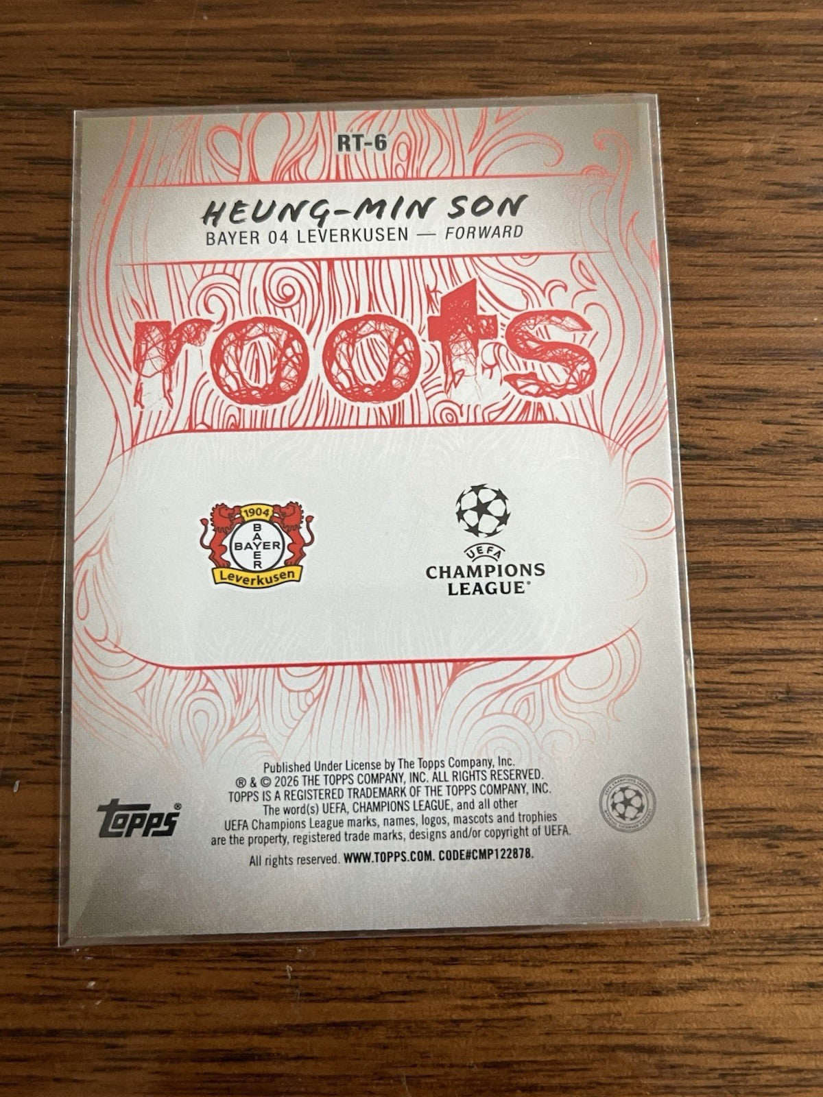 Topps UEFA Champions League Roots Insert Heung Min Son Bayer 04 RT 62
