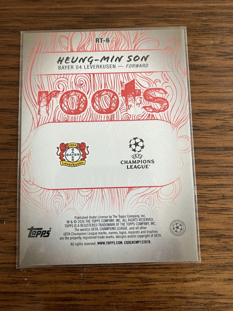 Topps UEFA Champions League Roots Insert Heung Min Son Bayer 04 RT 62