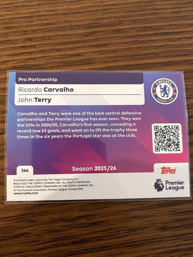 Topps Pro Partnership Insert Premier League Chelsea Carvalho & Terry 366 2025/262