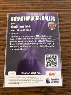 Topps Premier League 2025/26 Breakthrough Baller Luis Guilherme RC 2882