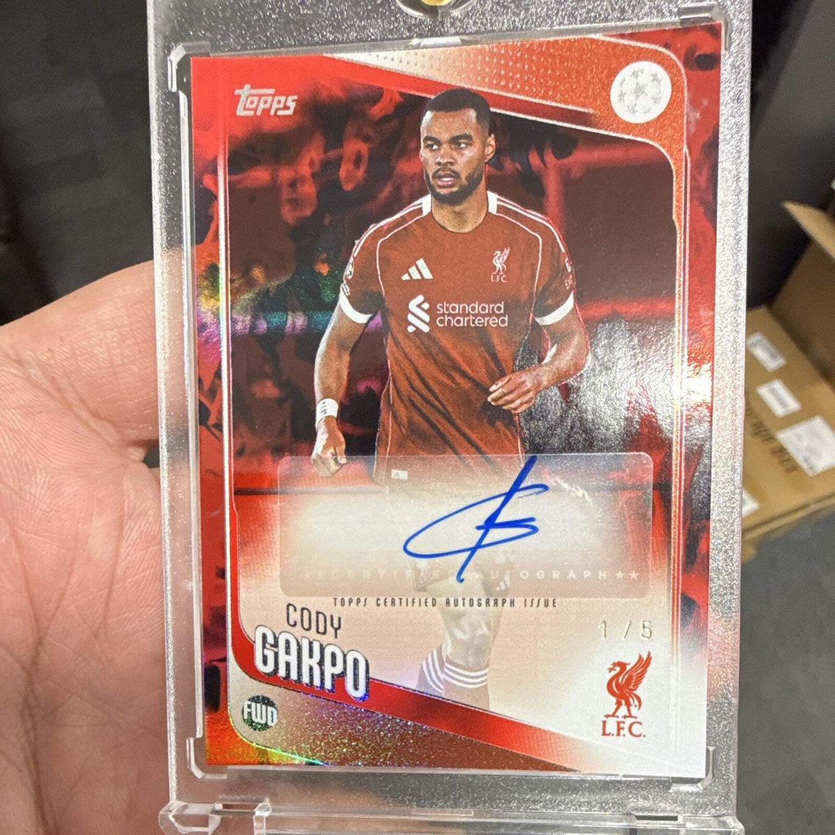 Topps UEFA Club Competitions 2025/26 Cody Gakpo Auto 1/5 BA CG Liverpool0