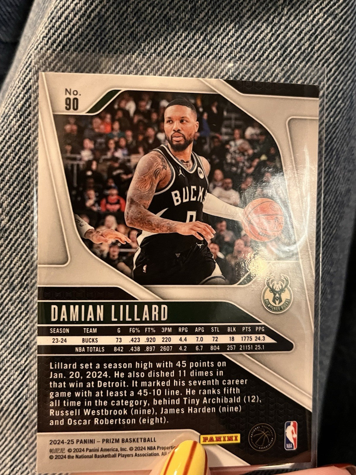 Panini Prizm 2024-25 Damian Lillard Base Milwaukee Bucks #902