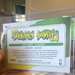Panini 2020 21 NBA Hoops Jersey Swap Insert No. 7 Luka Doncic / Ja Morant1