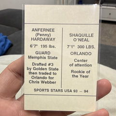 Sports Stars USA 93-94 Shaquille O'Neal Anfernee Hardaway Rookie Signed1