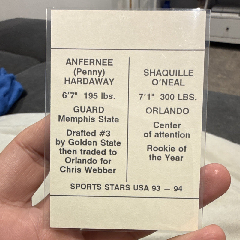 Sports Stars USA 93-94 Shaquille O'Neal Anfernee Hardaway Rookie Signed1