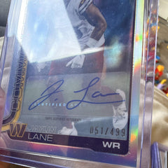 Topps 2025 Chrome Football Jaylin Lane Commanders RRA JL Auto Refractor 051/4991