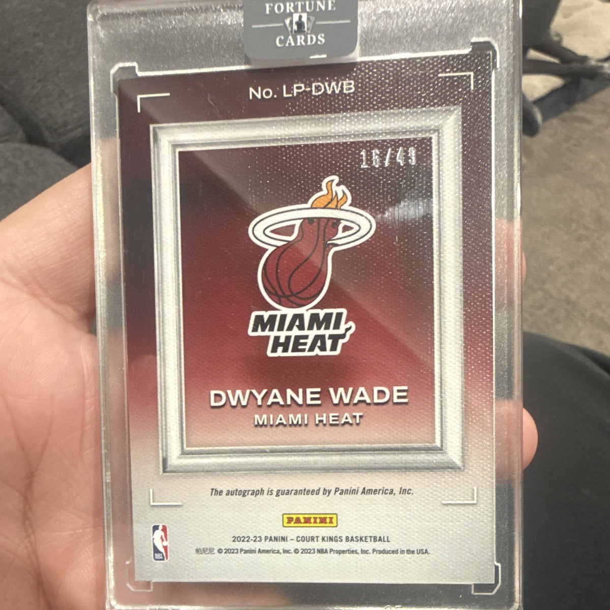 Panini Dwyane Wade 2022 23 Court Kings Legacy Portraits Auto 18/49 LP DWB1