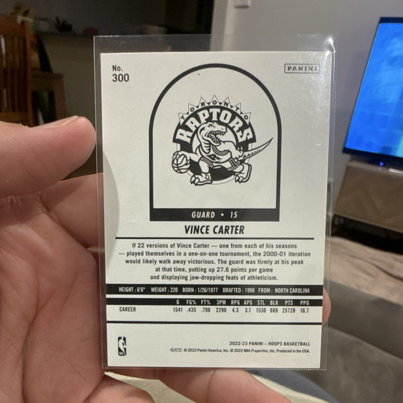 Panini 2022 23 NBA Hoops Basketball Vince Carter Base Set 300 Raptors1