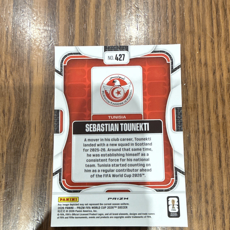 Panini Prizm FIFA World Cup 2026 Sebastian Tounekti Rookie Tunisia #4272