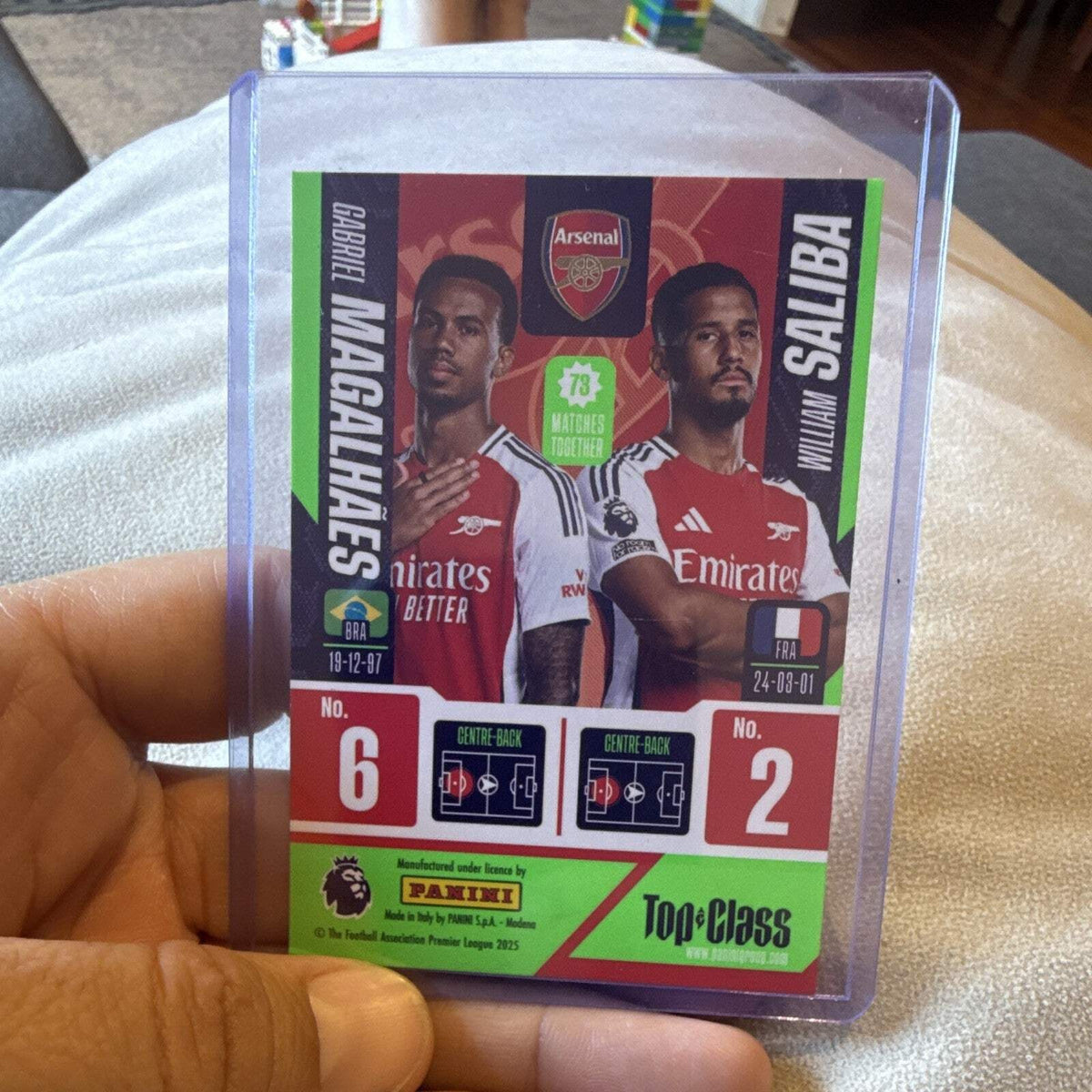 Panini Top Class Premier League Arsenal #216 Gabriel Magalhaes / William Saliba2
