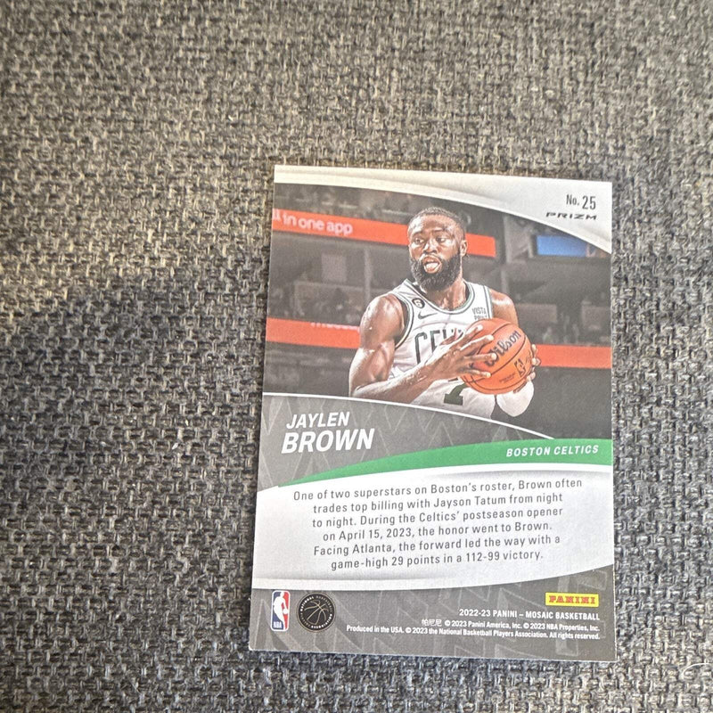 Panini 2022 23 Mosaic Basketball Jaylen Brown Boston Celtics No. 25 Prizm Mosaic1