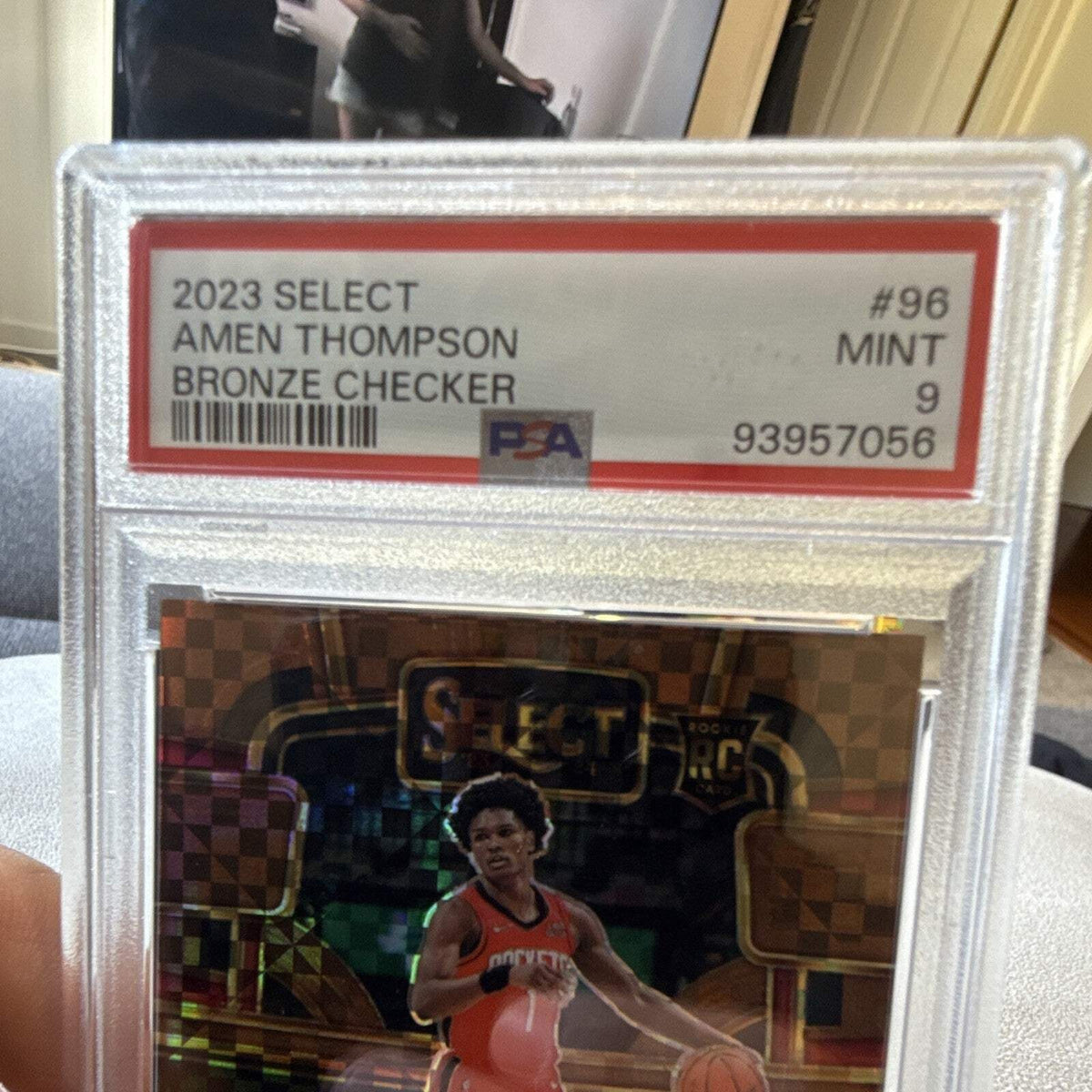 Amen Thompson 2023 24 Select Concourse Bronze Checker Prizm RC #96 PSA 9 19/491