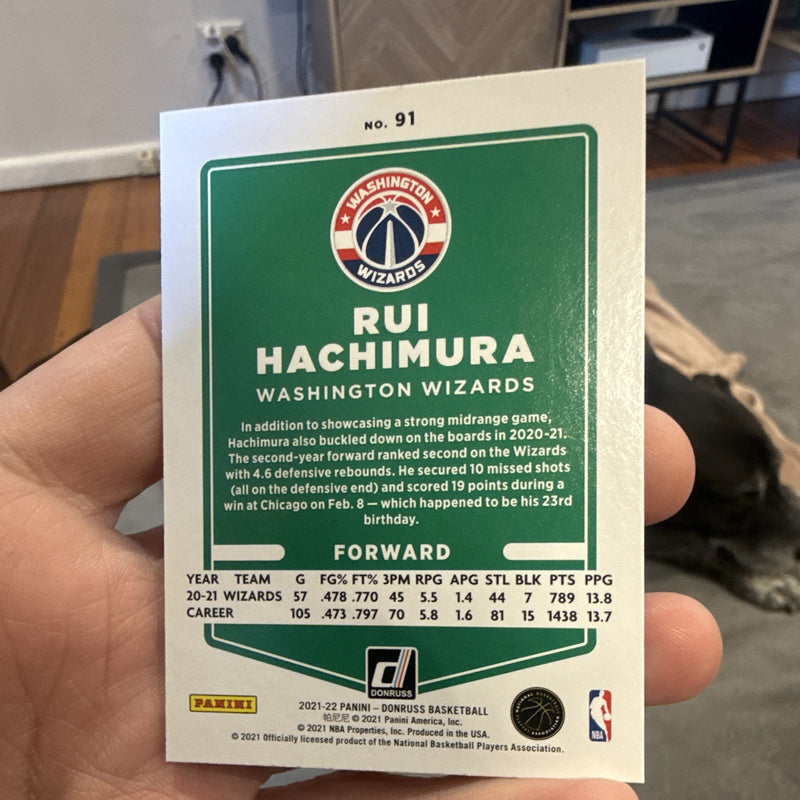 Panini Donruss Rui Hachimura Base Set 2021 22 Washington Wizards #911