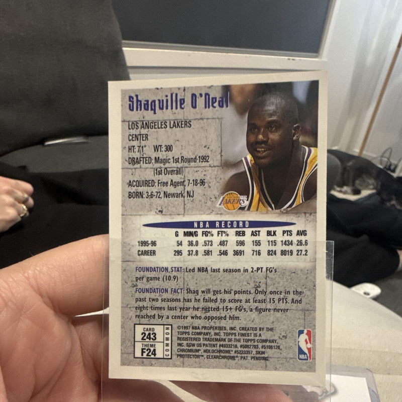 Topps Finest Foundation Insert Shaquille O'Neal Lakers #243 1996 971