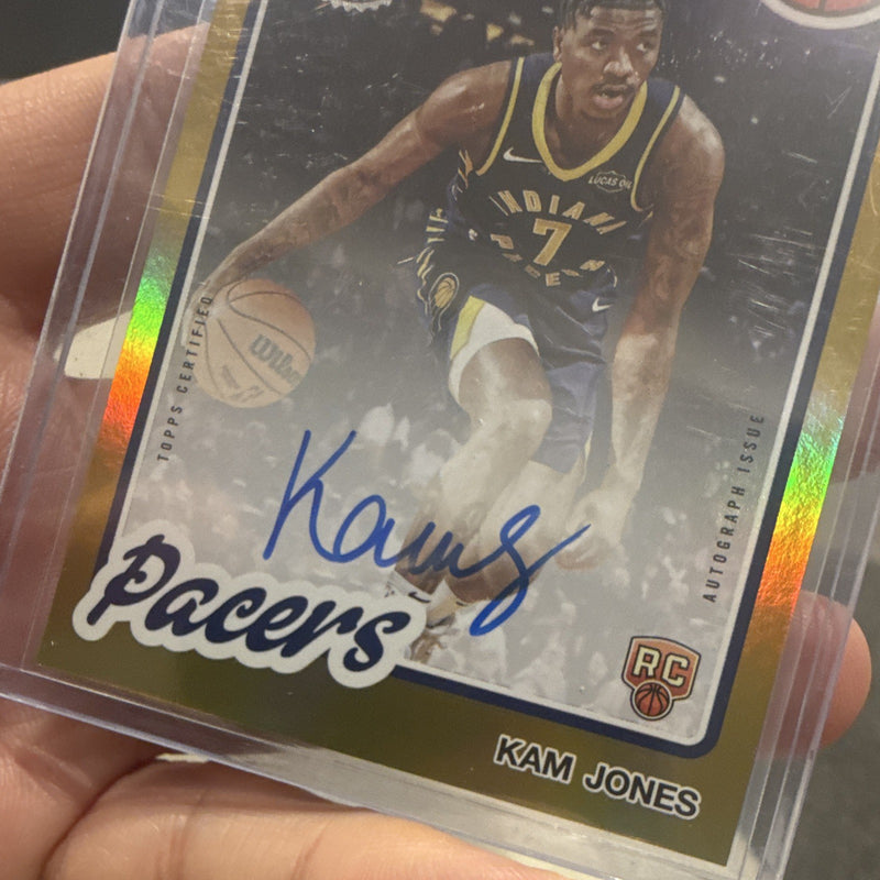 Topps Kam Jones 2025 Basketball RC Auto Gold 05/50 Indiana Pacers 80B2R KO3