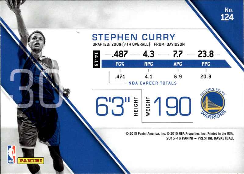Stephen Curry Base Panini Prestige 124 NM1