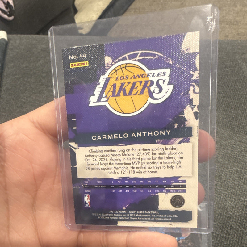 Panini Court Kings 2021 22 Carmelo Anthony Base Set #44 Los Angeles Lakers1