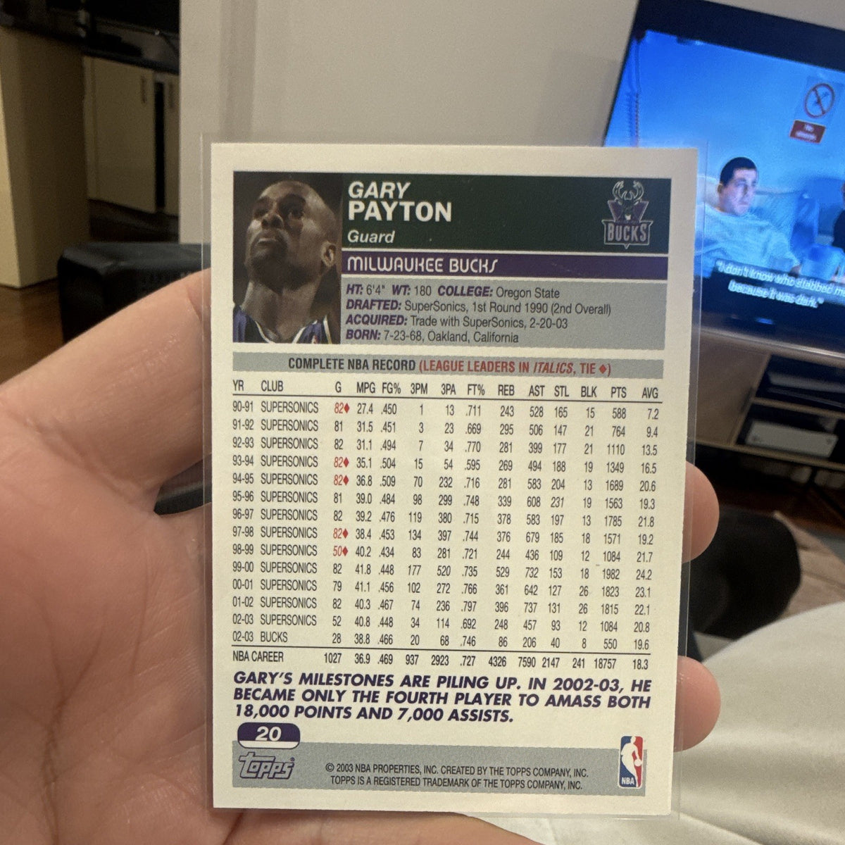 Topps 2003 04 Base Set Gary Payton Milwaukee Bucks #20 Basketball Card1