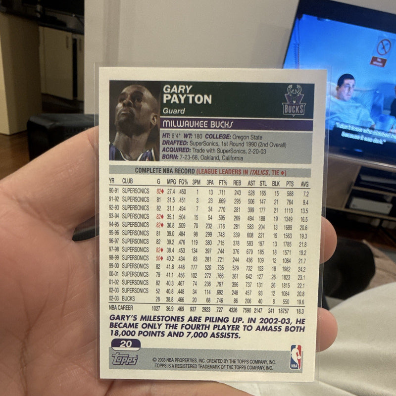 Topps 2003 04 Base Set Gary Payton Milwaukee Bucks #20 Basketball Card1