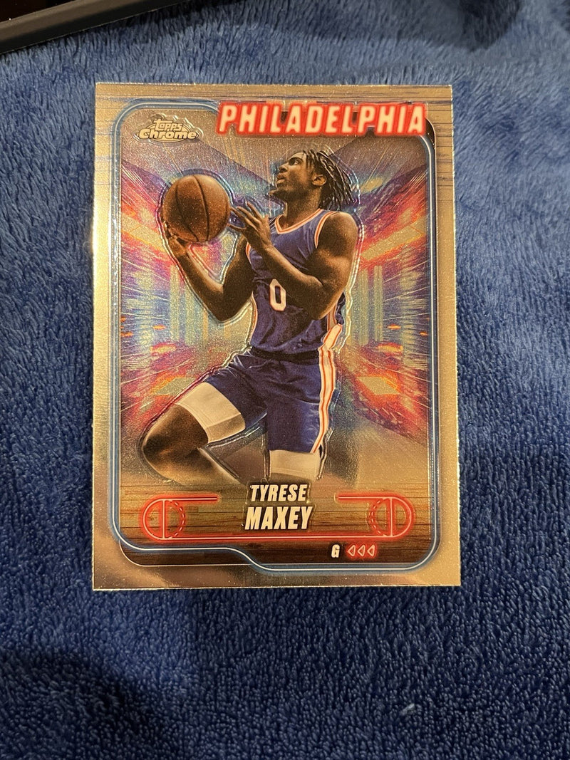 Topps Chrome Tyrese Maxey Philadelphia 76ers #40 2023 24 Hologram NBA0