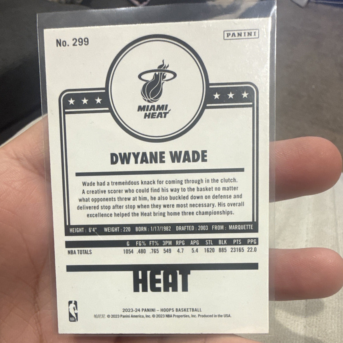 Panini 2023 24 NBA Hoops Base Set Dwyane Wade Miami Heat #2991