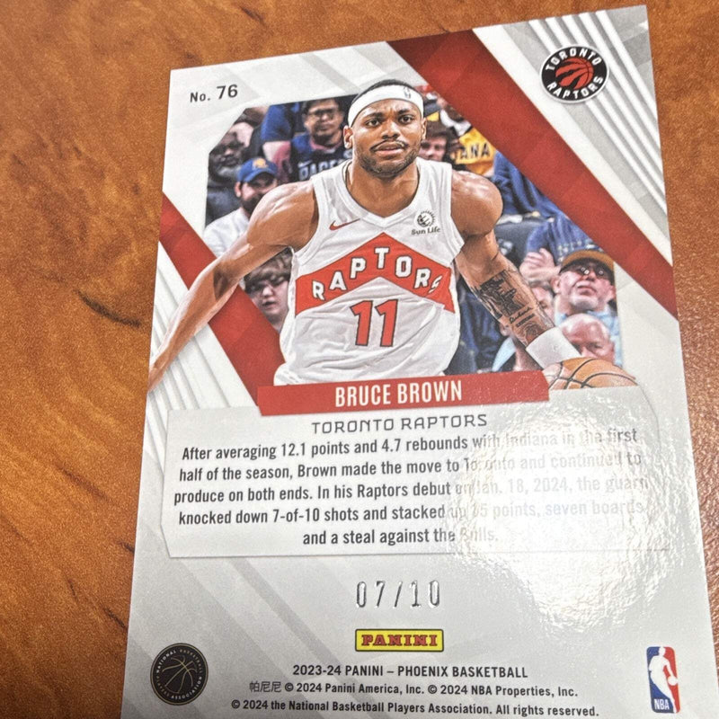 Panini Phoenix 2023 24 Bruce Brown Toronto Raptors 76 Serial Numbered 07/103