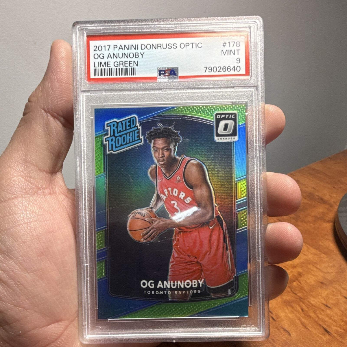 Panini Donruss Optic 2017 18 OG Anunoby Lime Green Rated Rookie 178 PSA 9 /1750