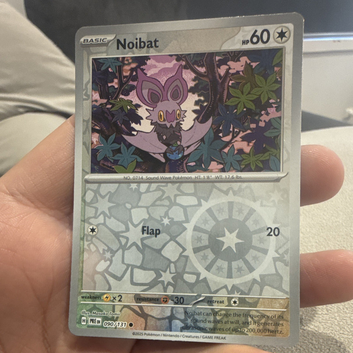 Noibat Reverse Holo Common Prismatic Evolutions 090/131 Pokémon TCG Card0