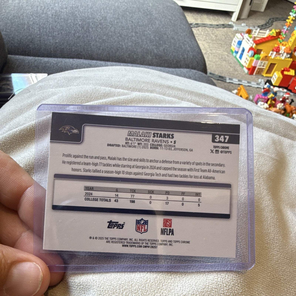 Topps 2025 Topps Chrome Rookies Malaki Starks Baltimore Ravens RC #347 39/753