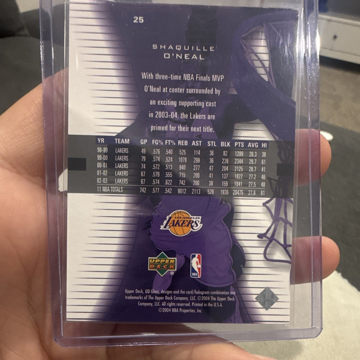 Upper Deck UD Glass Insert 2003-04 Shaquille O'Neal LA Lakers #251