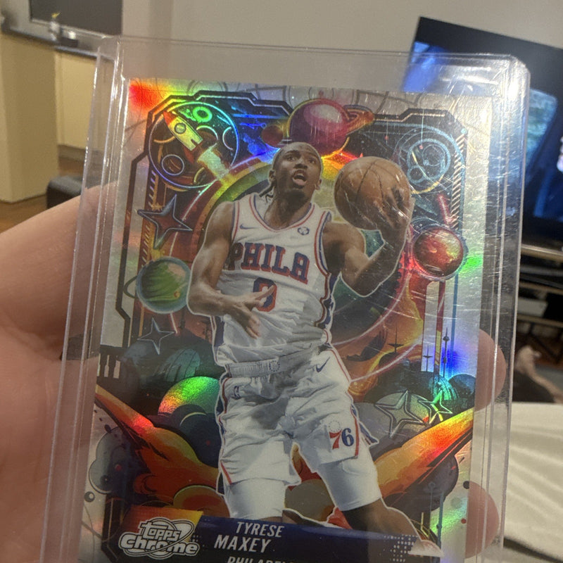 Topps Chrome Tyrese Maxey Propulsion Refractor PRP 9 Philadelphia 76ers4