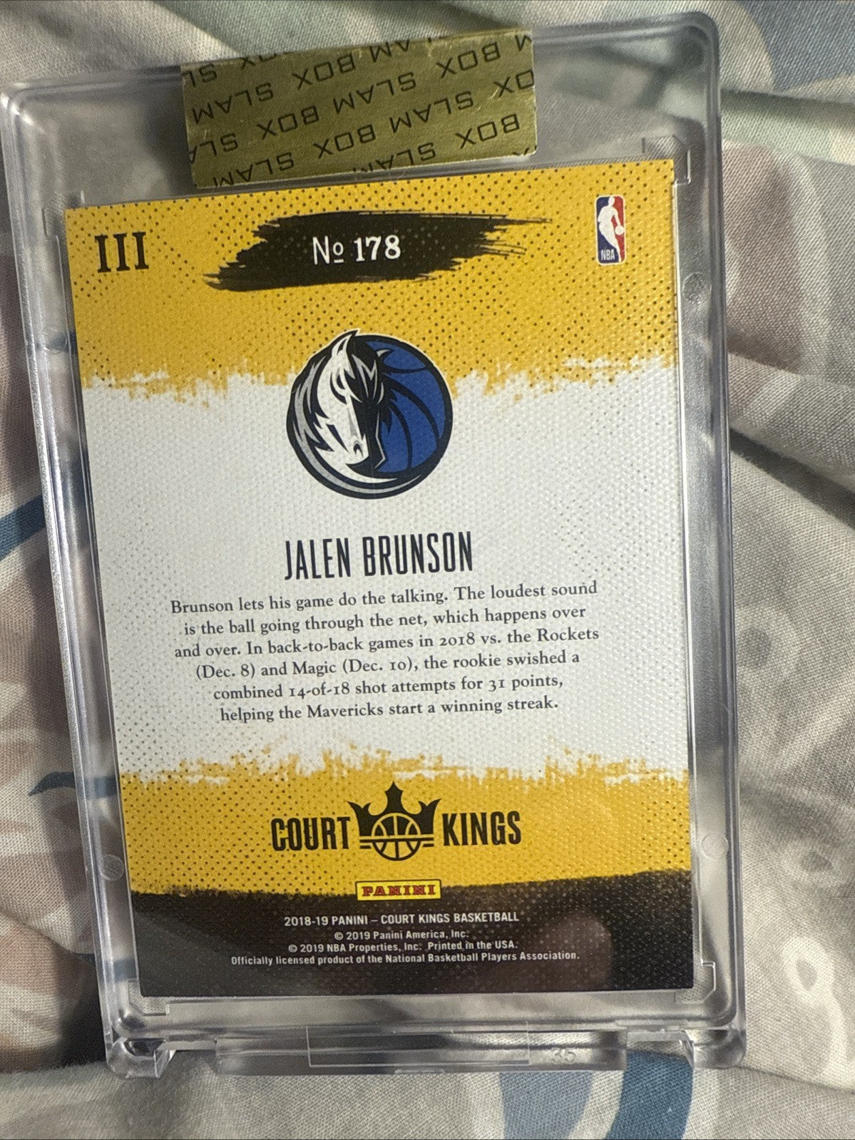 2018 Court Kings Jalen Brunson Rookie #178 RC1