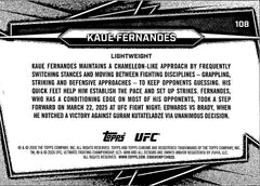 Kaue Fernandes Negative Refractor 108 Topps Chrome UFC   Negative Refractor NM1