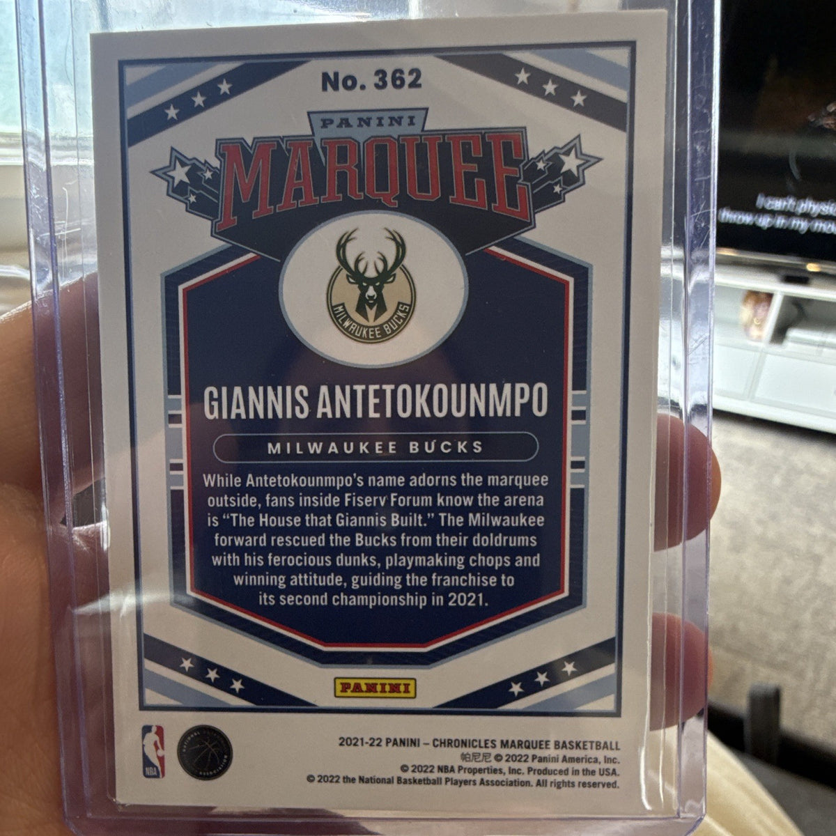 Panini Chronicles Marquee Giannis Antetokounmpo Green #362 Bucks NBA1