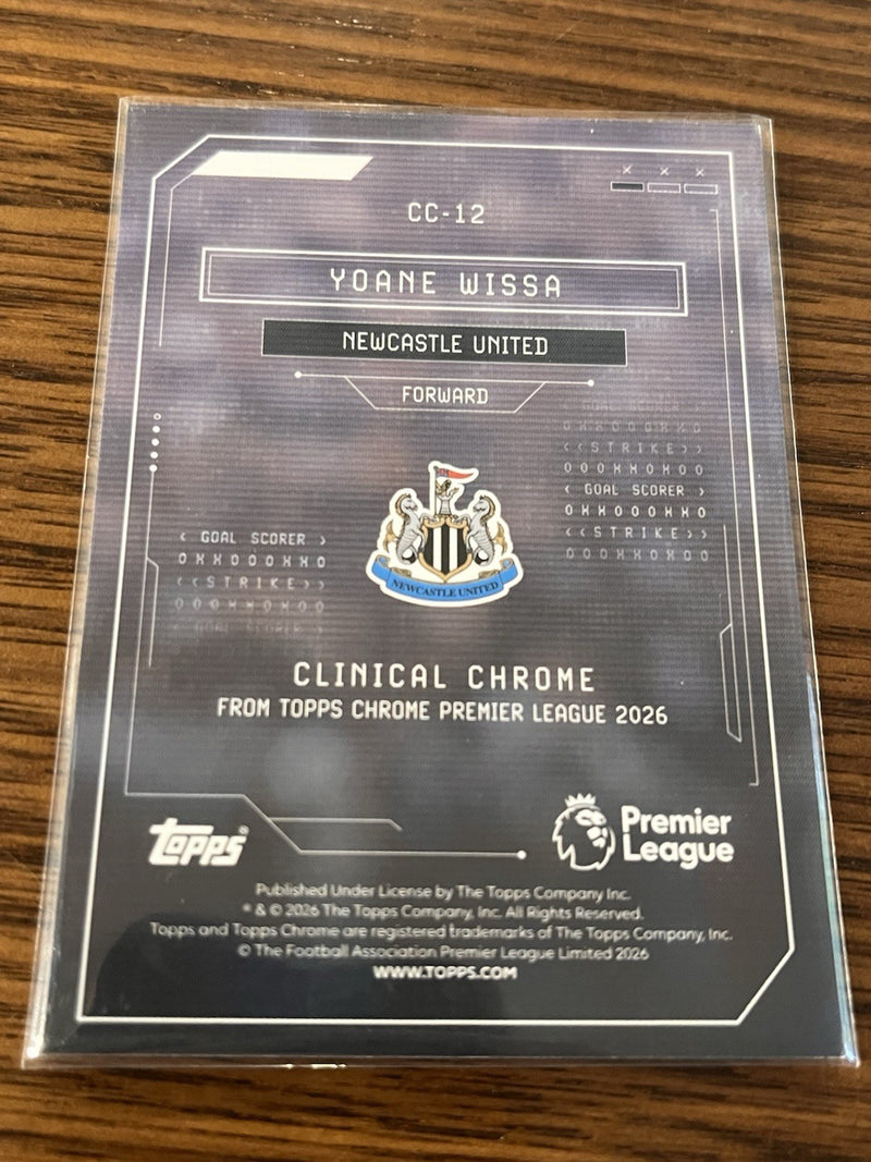 Topps 2026 Chrome Premier League Clinical Chrome CC 12 Yoane Wissa Newcastle2