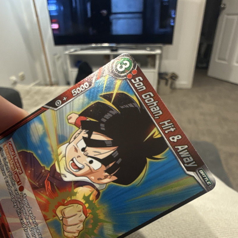 Bandai Son Gohan, Hit & Away Rare Foil Ultra Bolt BT28-007 Battle Card2