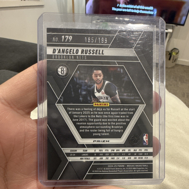 Panini Mosaic D'Angelo Russell Brooklyn Nets Parallel #179 185/1991