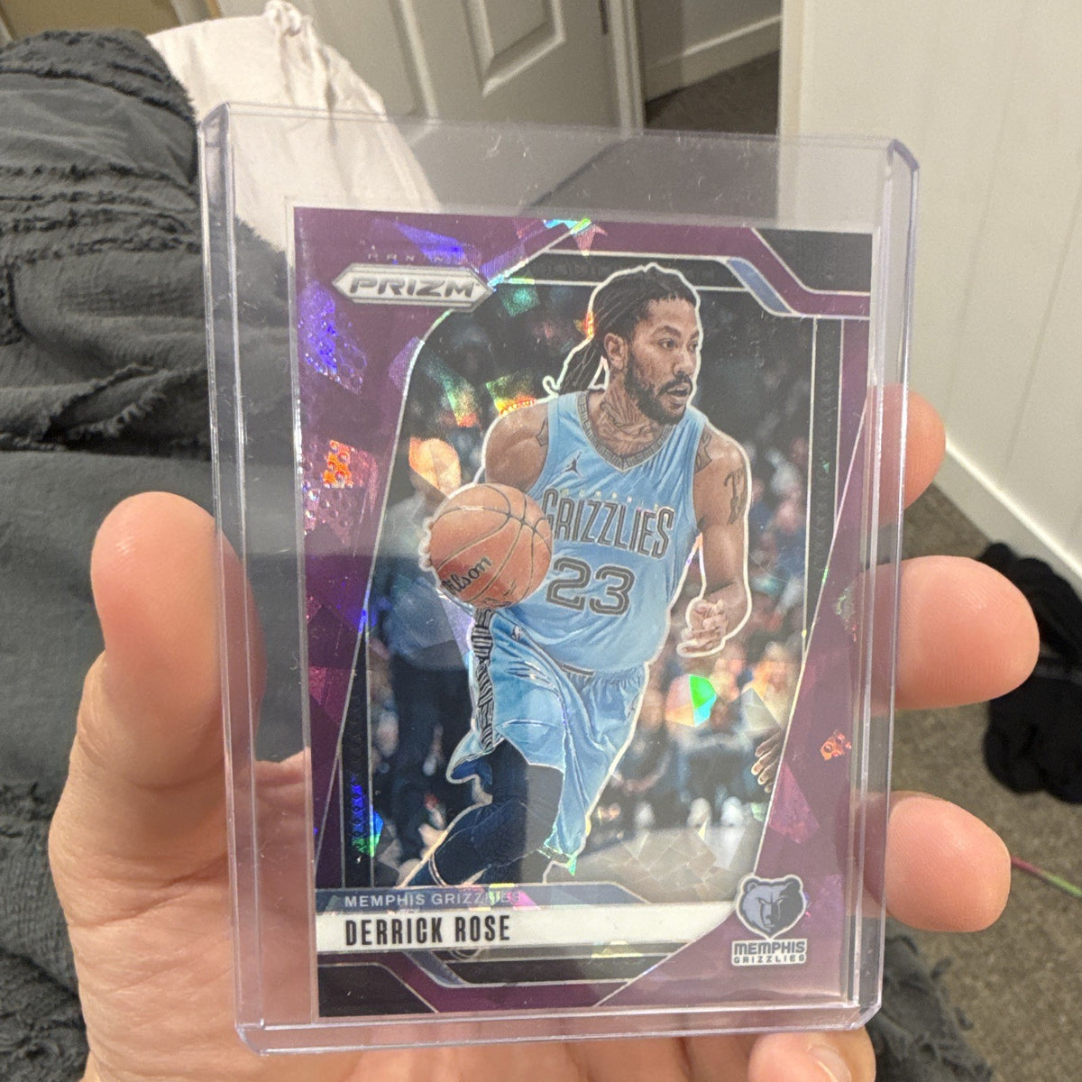 Panini Prizm 2024 25 Derrick Rose Purple Prizm 009/149 Grizzlies #530