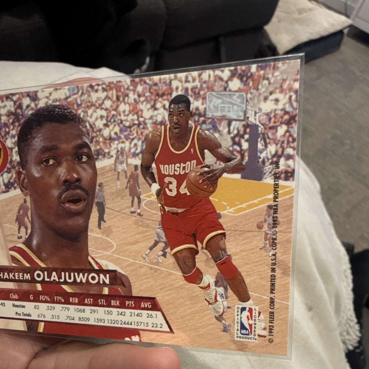 Fleer 1993 Fleer Ultra #76 Hakeem Olajuwon Houston Rockets NBA Card2