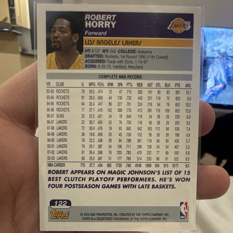 Topps 2003 04 Robert Horry Base Set Los Angeles Lakers Trading Card 1221