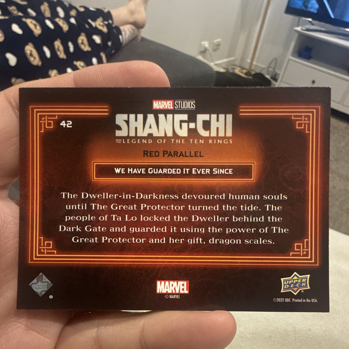 Upper Deck Marvel Studios Shang Chi #42 Red Parallel Dweller in Darkness1