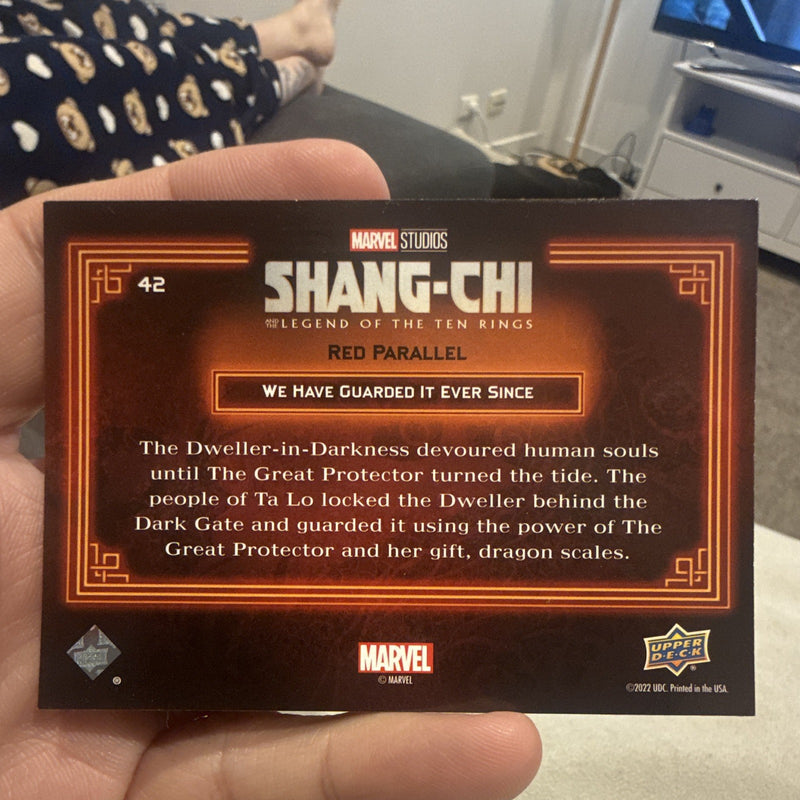 Upper Deck Marvel Studios Shang Chi #42 Red Parallel Dweller in Darkness1