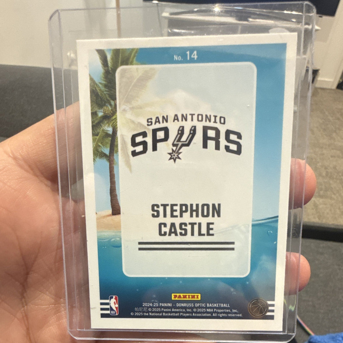 Panini 2024 25 Donruss Optic Stephon Castle Splash! #14 RC Spurs Insert1