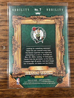 Panini 2024 25 NBA Hoops Nobility Insert No.7 Jayson Tatum Celtics2